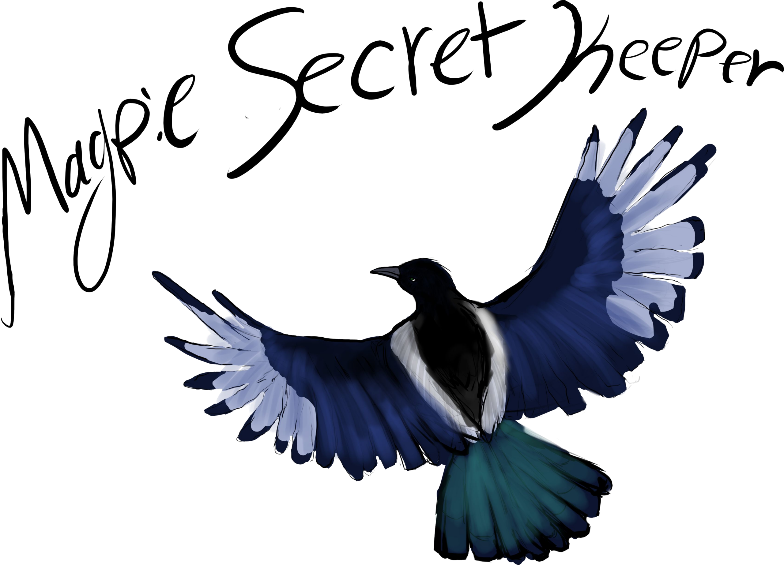 A magpie flies up to the words Magpie Secret Keeper